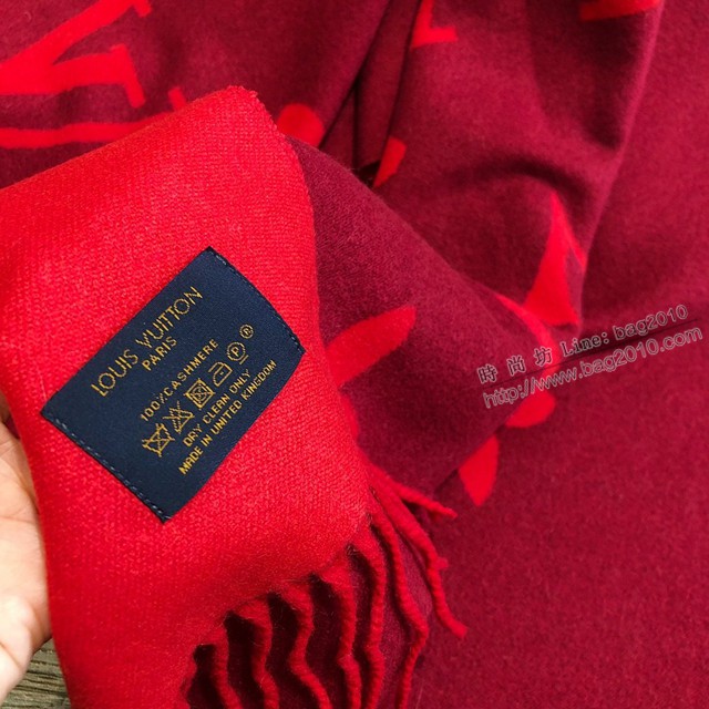 Louis Vuitton女士圍巾 路易威登經典四葉草圖案圍巾 LV高端兔絨圍巾披肩  mmj1648